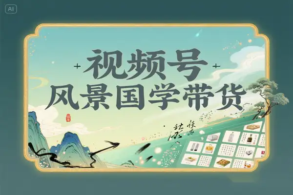 视频号 AI 风景加国学文案带货赛道