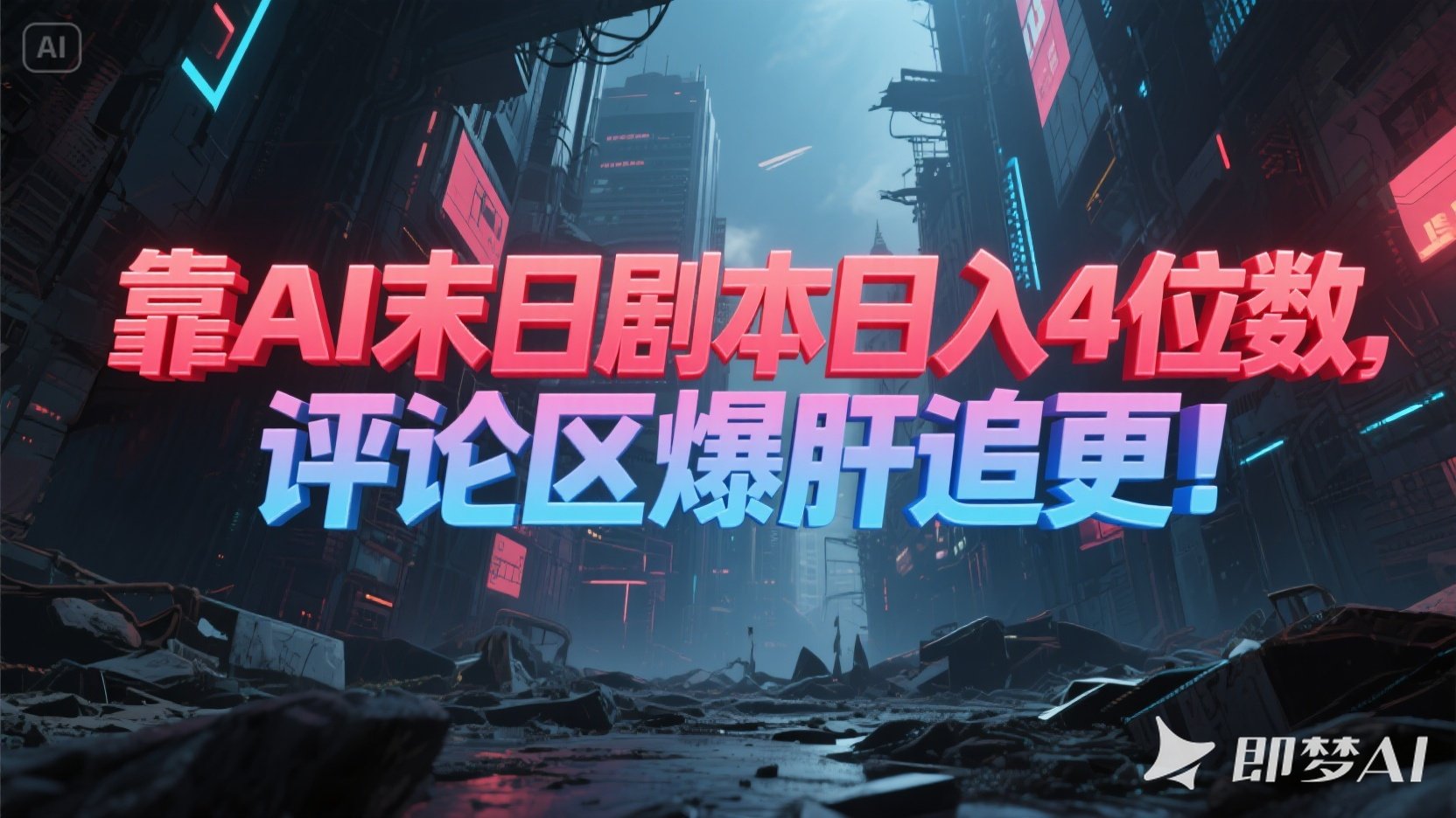 靠AI末日剧本日入4位数，评论区爆肝追更！