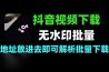抖音视频无水印解析下载工具支持批量下载